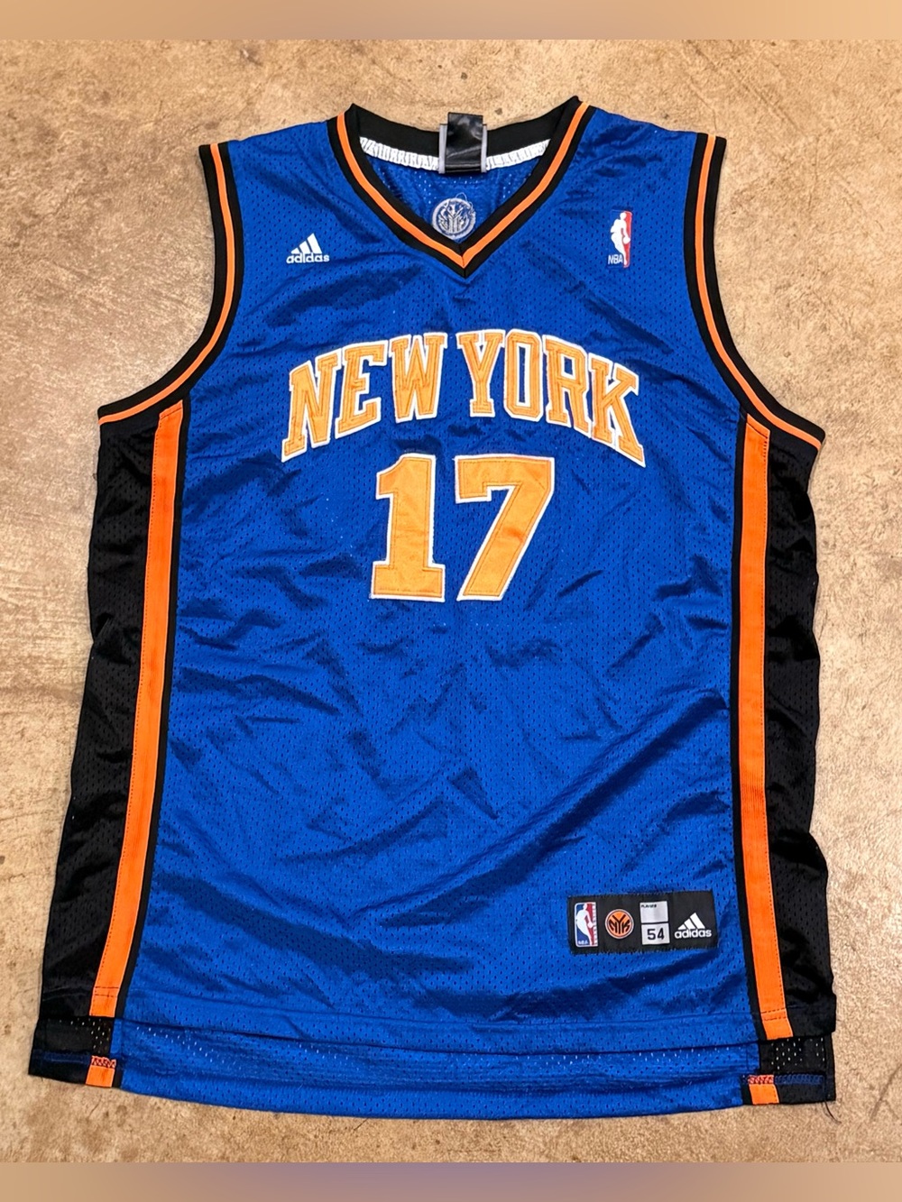 Jeremy Lin Adidas NBA New York Knicks Away Blue Road Swingman Jersey size 54